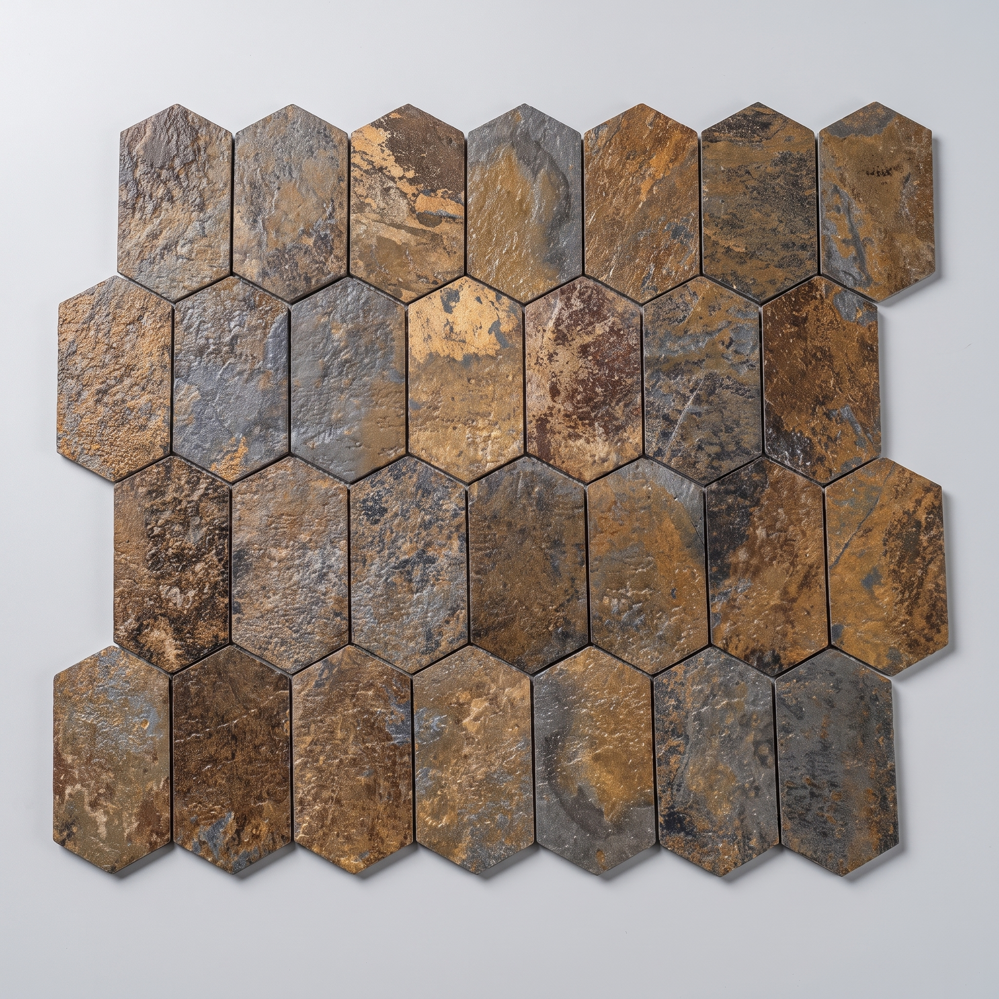 Selbstklebendes Aluminium Mosaik Nantes in Schieferoptik Braun